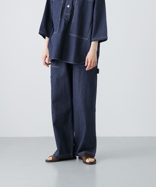 未使用　かぐれ　コットンリネンデニムペインターパンツ かぐれ（カグレ）の「コットンリネンデニムペインターパンツ（デニム