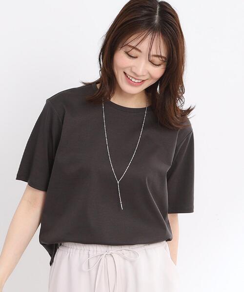Reflect(リフレクト)の「【夏SALE/UVカット/接触冷感/マシンウォッシュ可能】ベーシックジャージTシャツ(Tシャツ/カットソー・レディース・オフホワイト/チャコールグレー/ブラック・05/07/09/11/13/15 /17)」の1枚目の写真