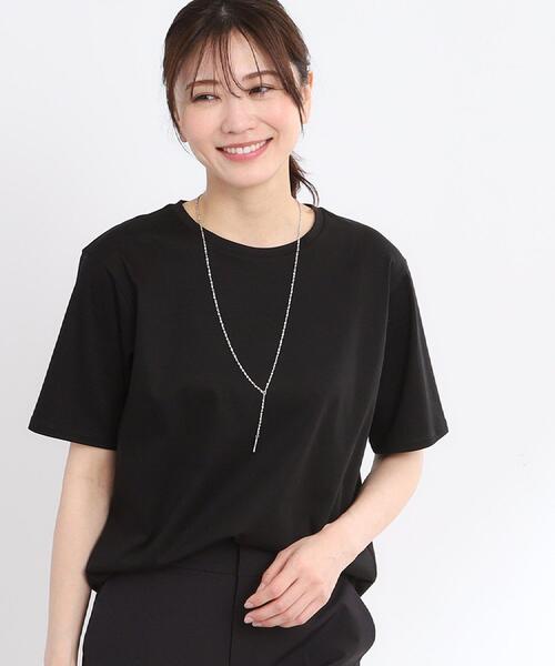 Reflect(リフレクト)の「【夏SALE/UVカット/接触冷感/マシンウォッシュ可能】ベーシックジャージTシャツ(Tシャツ/カットソー・レディース・オフホワイト/チャコールグレー/ブラック・05/07/09/11/13/15 /17)」の3枚目の写真