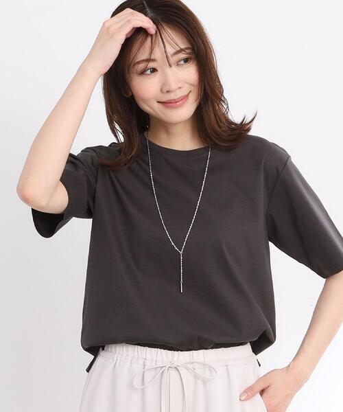 Reflect(リフレクト)の「【夏SALE/UVカット/接触冷感/マシンウォッシュ可能】ベーシックジャージTシャツ(Tシャツ/カットソー・レディース・オフホワイト/チャコールグレー/ブラック・05/07/09/11/13/15 /17)」の16枚目の写真