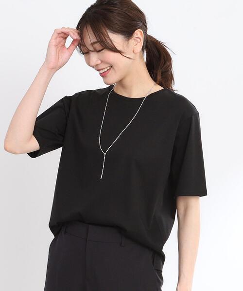 Reflect(リフレクト)の「【夏SALE/UVカット/接触冷感/マシンウォッシュ可能】ベーシックジャージTシャツ(Tシャツ/カットソー・レディース・オフホワイト/チャコールグレー/ブラック・05/07/09/11/13/15 /17)」の4枚目の写真