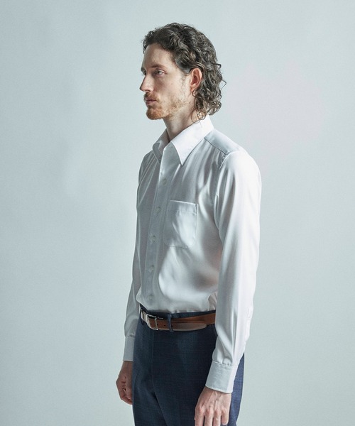 MEN'S BIGI(メンズビギ)の「【ACTIVE TAILOR/アクティブテイラー】クールマックスロイヤルオックスドレスシャツ<吸水速乾/イージーケア>(シャツ/ブラウス・メンズ・ホワイト/サックスブルー・03/02/01/04)」の14枚目の写真