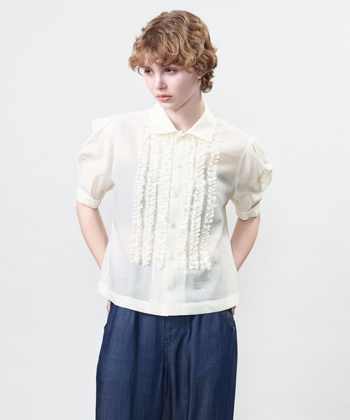 ブラウス シャツ 「ASTRAET」フリル パフスリーブブラウス レディース ASTRAET＞フリル パフスリーブブラウス（シャツ/ブラウス