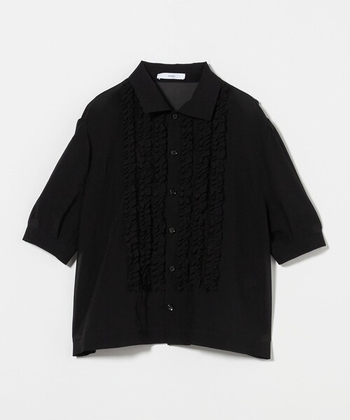 ブラウス シャツ 「ASTRAET」フリル パフスリーブ ノーカラーブラウス レディース ASTRAET＞フリル パフスリーブ ノーカラーブラウス（シャツ