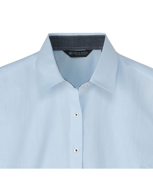 TOKYO SHIRTS（トウキョウシャツ）の「形態安定ノーアイロン レギュラー 半袖ビジネスワイシャツ（ビジネスシャツ・レディース・サックスブルー・S/M/L/LL/XL）」の3枚目の写真