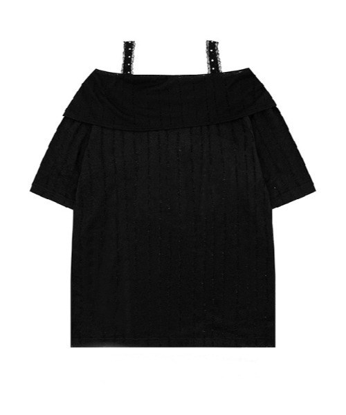 AsheKsha(アシクシャ)の「【新作】レースオフショルダー×カラーブロック キャミトップス(Tシャツ/カットソー・レディース・ライトベージュ/ブラック・F)」の18枚目の写真