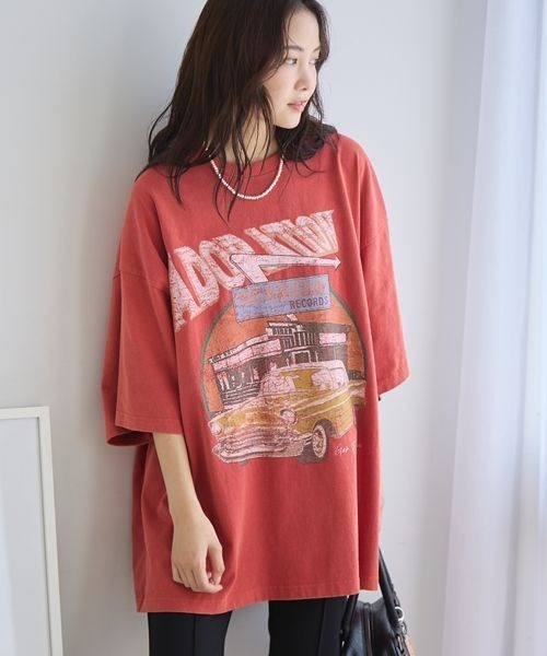 PBLIM（ページボーイリム）の「《UNISEX》レトロアメリカンルーズTシャツ【WEB限定アイテム】（Tシャツ/カットソー・レディース・オフホワイト/エンジ/チャコールグレー・MEDIUM/LARGE）」の3枚目の写真
