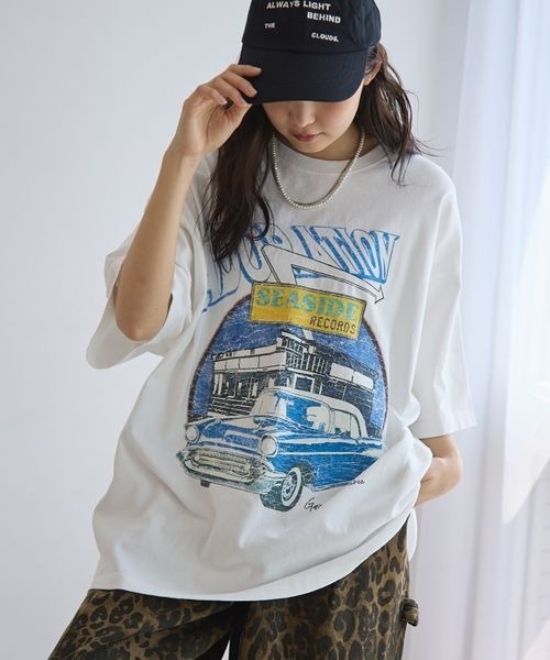 売れ筋商品|||ロサムンド Tシャツ レディース トップス BERNADINE REGULAR - Print T-shirt - navy USAコットンドライTシャツ