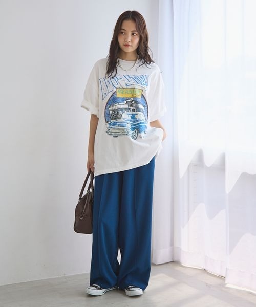 PBLIM（ページボーイリム）の「《UNISEX》レトロアメリカンルーズTシャツ【WEB限定アイテム】（Tシャツ/カットソー・レディース・オフホワイト/エンジ/チャコールグレー・MEDIUM/LARGE）」の14枚目の写真