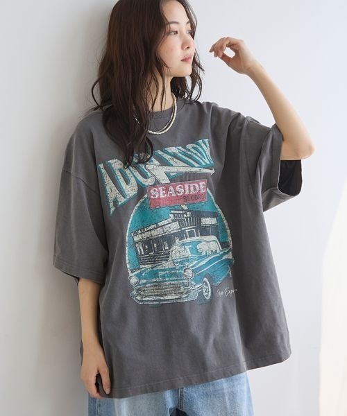 売れ筋商品|||ロサムンド Tシャツ レディース トップス BERNADINE REGULAR - Print T-shirt - navy USAコットンドライTシャツ