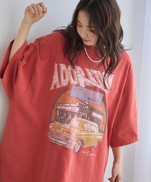 PBLIM（ページボーイリム）の「《UNISEX》レトロアメリカンルーズTシャツ【WEB限定アイテム】（Tシャツ/カットソー・レディース・オフホワイト/エンジ/チャコールグレー・MEDIUM/LARGE）」の9枚目の写真