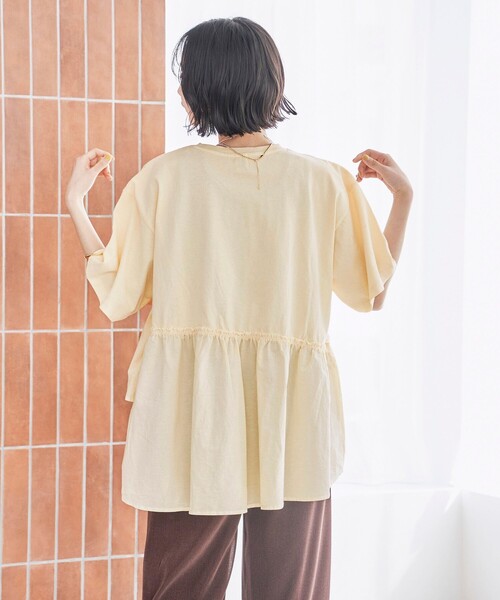 coen(コーエン)の「ピグメントフリルドッキングT(Tシャツ/カットソー・レディース・オレンジ/ダークグレー/ナチュラル/オフホワイト・M/L)」の9枚目の写真