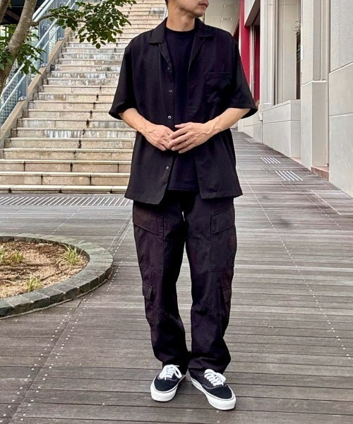 BACK NUMBER(バックナンバー)の「【BACK NUMBER】アムンゼン無地半袖シャツ(シャツ/ブラウス・メンズ・ベージュ/ブラック/サックスブルー/オリーブ・L/XL/M)」の14枚目の写真