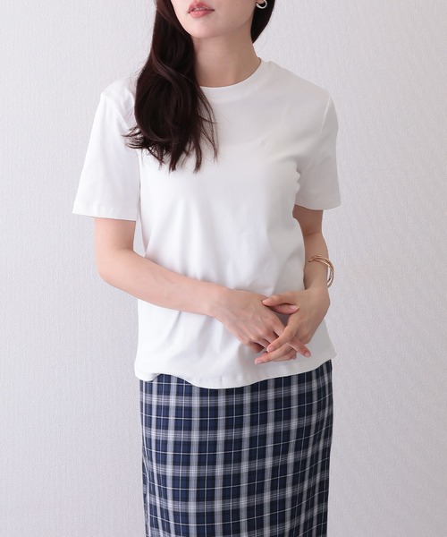 Lace Ladies(レースレディース)の「クルーネック ベーシック コットン 半袖 Tシャツ(Tシャツ/カットソー・レディース・ブルー/ベージュ/グリーン/ピンク/ホワイト/ブラック・FREE)」の12枚目の写真