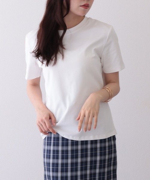 Lace Ladies(レースレディース)の「クルーネック ベーシック コットン 半袖 Tシャツ(Tシャツ/カットソー・レディース・ブルー/ベージュ/グリーン/ピンク/ホワイト/ブラック・FREE)」の14枚目の写真