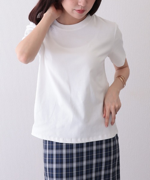 Lace Ladies(レースレディース)の「クルーネック ベーシック コットン 半袖 Tシャツ(Tシャツ/カットソー・レディース・ブルー/ベージュ/グリーン/ピンク/ホワイト/ブラック・FREE)」の16枚目の写真