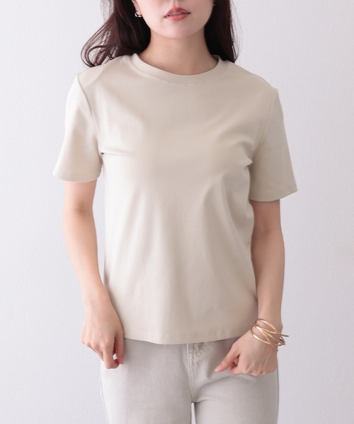 Lace Ladies(レースレディース)の「クルーネック ベーシック コットン 半袖 Tシャツ(Tシャツ/カットソー・レディース・ブルー/ベージュ/グリーン/ピンク/ホワイト/ブラック・FREE)」の19枚目の写真