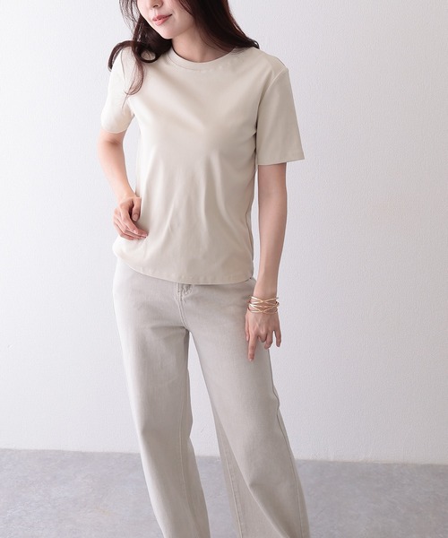 Lace Ladies(レースレディース)の「クルーネック ベーシック コットン 半袖 Tシャツ(Tシャツ/カットソー・レディース・ブルー/ベージュ/グリーン/ピンク/ホワイト/ブラック・FREE)」の20枚目の写真