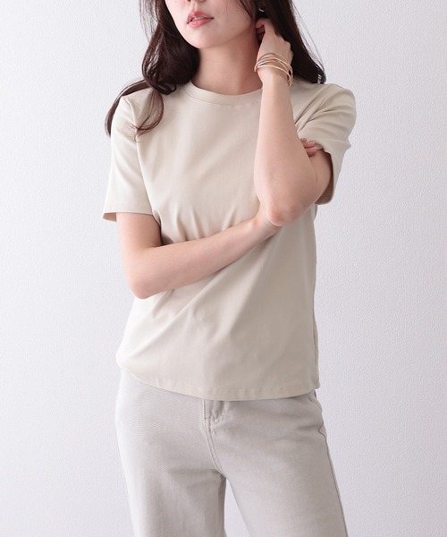 Lace Ladies(レースレディース)の「クルーネック ベーシック コットン 半袖 Tシャツ(Tシャツ/カットソー・レディース・ブルー/ベージュ/グリーン/ピンク/ホワイト/ブラック・FREE)」の21枚目の写真