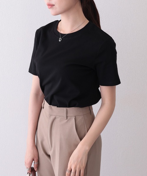 Lace Ladies(レースレディース)の「クルーネック ベーシック コットン 半袖 Tシャツ(Tシャツ/カットソー・レディース・ブルー/ベージュ/グリーン/ピンク/ホワイト/ブラック・FREE)」の22枚目の写真