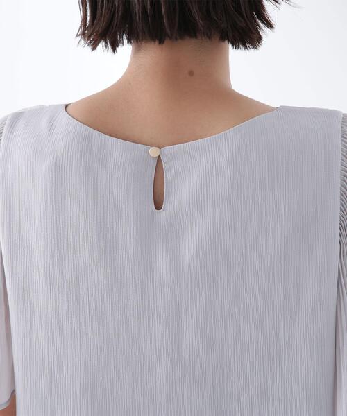 NATURAL BEAUTY BASIC(ナチュラルビューティーベーシック)の「◇楊柳フレアスリーブブラウス(シャツ/ブラウス・レディース・グレー/ブルー/ダークブラウン・SMALL/MEDIUM)」の4枚目の写真