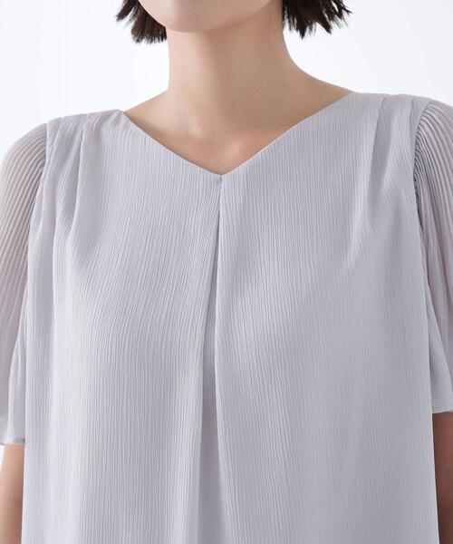 NATURAL BEAUTY BASIC(ナチュラルビューティーベーシック)の「◇楊柳フレアスリーブブラウス(シャツ/ブラウス・レディース・グレー/ブルー/ダークブラウン・SMALL/MEDIUM)」の5枚目の写真