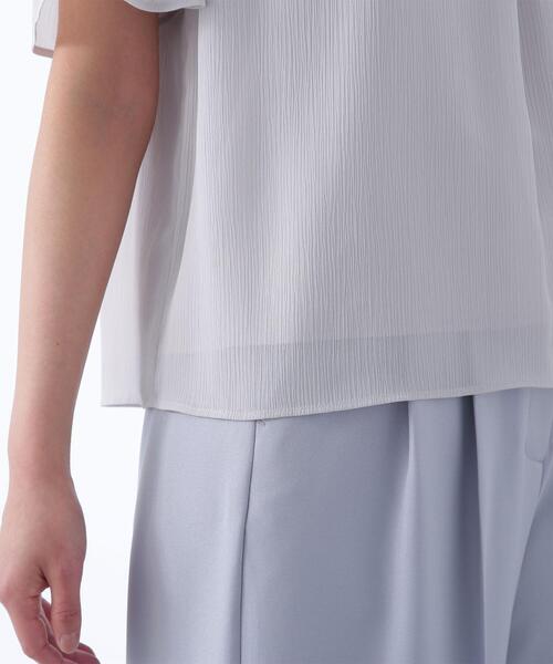 NATURAL BEAUTY BASIC(ナチュラルビューティーベーシック)の「◇楊柳フレアスリーブブラウス(シャツ/ブラウス・レディース・グレー/ブルー/ダークブラウン・SMALL/MEDIUM)」の7枚目の写真