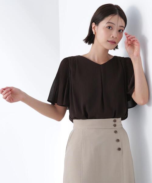 NATURAL BEAUTY BASIC(ナチュラルビューティーベーシック)の「◇楊柳フレアスリーブブラウス(シャツ/ブラウス・レディース・グレー/ブルー/ダークブラウン・SMALL/MEDIUM)」の13枚目の写真