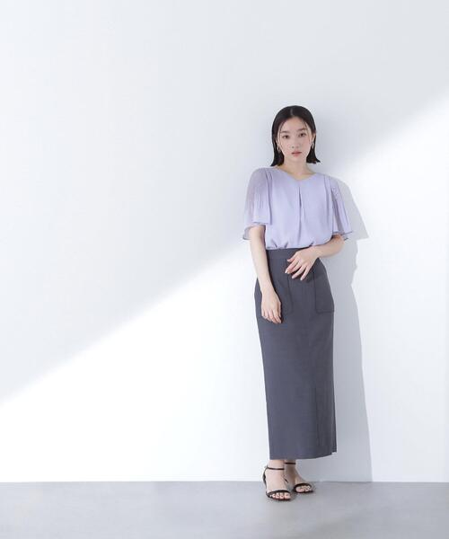 NATURAL BEAUTY BASIC(ナチュラルビューティーベーシック)の「◇楊柳フレアスリーブブラウス(シャツ/ブラウス・レディース・グレー/ブルー/ダークブラウン・SMALL/MEDIUM)」の21枚目の写真