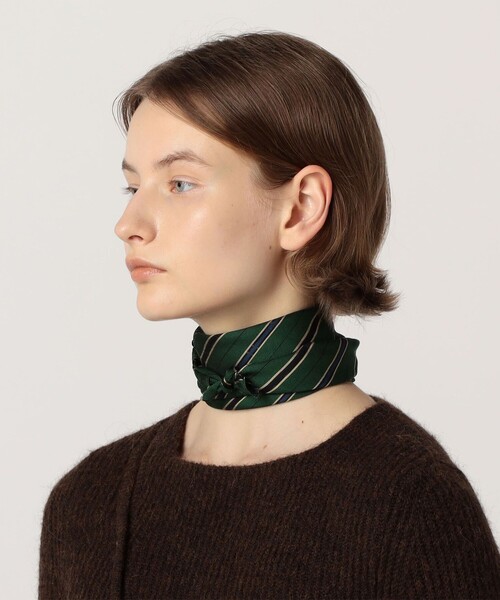 TOMORROWLAND （トゥモローランド）の「BODE ALUMINI STRIPE スカーフ（バンダナ/スカーフ・レディース・ダークグリーン・FREE）」の2枚目の写真