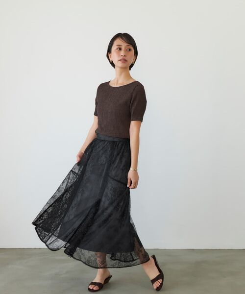 tシャツ シアーリンクルハーフスリーブプルオーバー 「低身長・小柄女性」 レディース STRATA tシャツ シアーリンクルハーフスリーブプルオーバー 「低