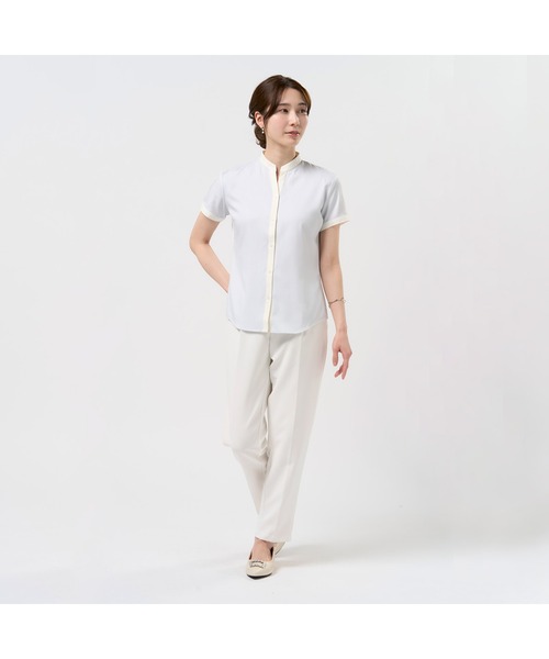 スキッパーえり配色半袖トップス レディース 楽天市場】【8/11まで5％OFFクーポン】ad thie ショート丈 襟