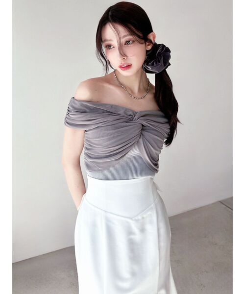 セール】ツイストオフショルニットトップス（ニット/セーター