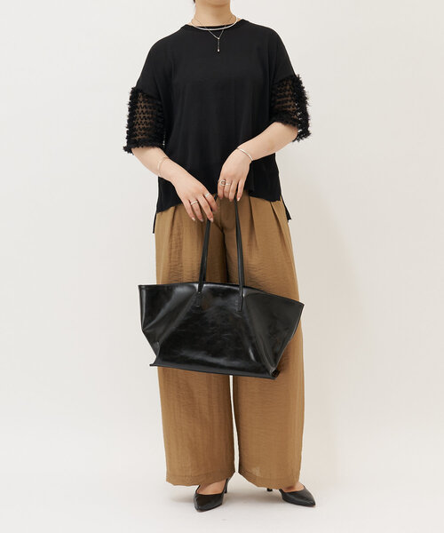 LIVETART（リヴェタート）の「レザートートバッグ（トートバッグ・レディース・ブラック/カーキ・FREE）」の8枚目の写真