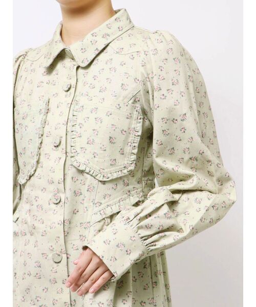 merry jenny(メリージェニー)の「flowerツイルパフミニワンピース(ワンピース・レディース・アイボリー/グリーン/オフホワイト・FREE)」の21枚目の写真