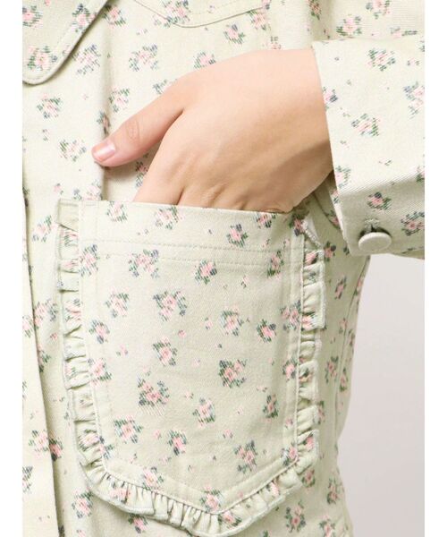 merry jenny(メリージェニー)の「flowerツイルパフミニワンピース(ワンピース・レディース・アイボリー/グリーン/オフホワイト・FREE)」の22枚目の写真