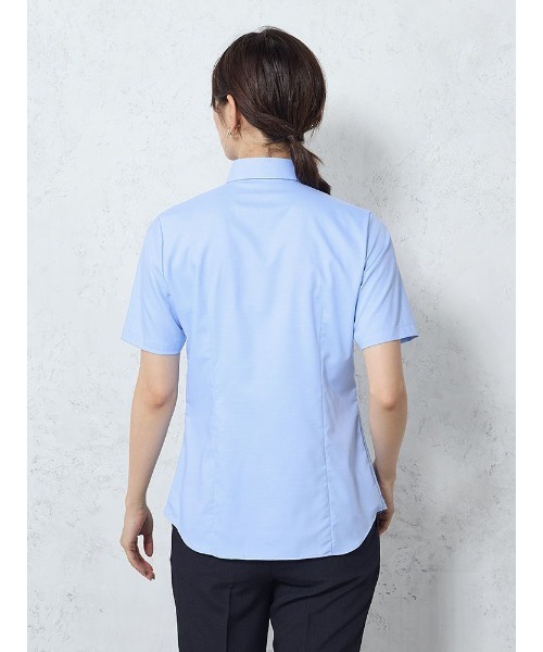 Perfect Suit FActory(パーフェクトスーツファクトリー)の「【接触冷感】シルク混シャツ ホワイト/サックス(シャツ/ブラウス・レディース・ホワイト/サックスブルー・M/L/S)」の8枚目の写真