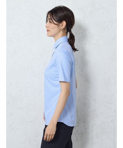 Perfect Suit FActory(パーフェクトスーツファクトリー)の「【接触冷感】シルク混シャツ ホワイト/サックス(シャツ/ブラウス・レディース・ホワイト/サックスブルー・M/L/S)」の9枚目の写真