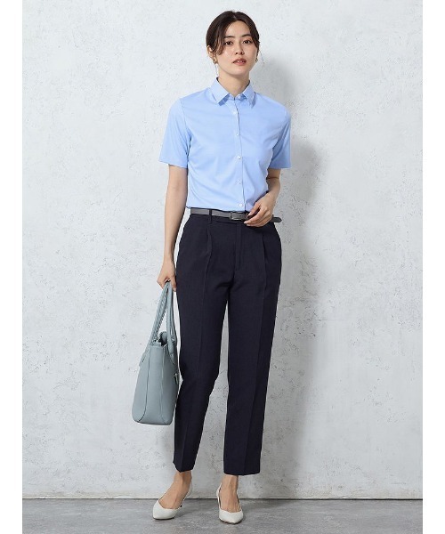 Perfect Suit FActory(パーフェクトスーツファクトリー)の「【接触冷感】シルク混シャツ ホワイト/サックス(シャツ/ブラウス・レディース・ホワイト/サックスブルー・M/L/S)」の14枚目の写真