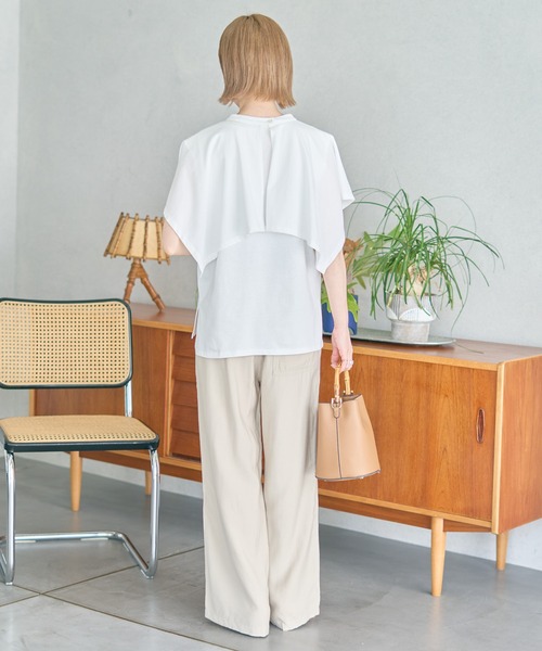 AMERICAN HOLIC(アメリカンホリック)の「【WEB限定】3WAYケープセットプルオーバー(Tシャツ/カットソー・レディース・アイボリー/グレイッシュベージュ・FREE)」の6枚目の写真