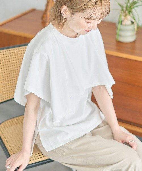 AMERICAN HOLIC(アメリカンホリック)の「【WEB限定】3WAYケープセットプルオーバー(Tシャツ/カットソー・レディース・アイボリー/グレイッシュベージュ・FREE)」の16枚目の写真