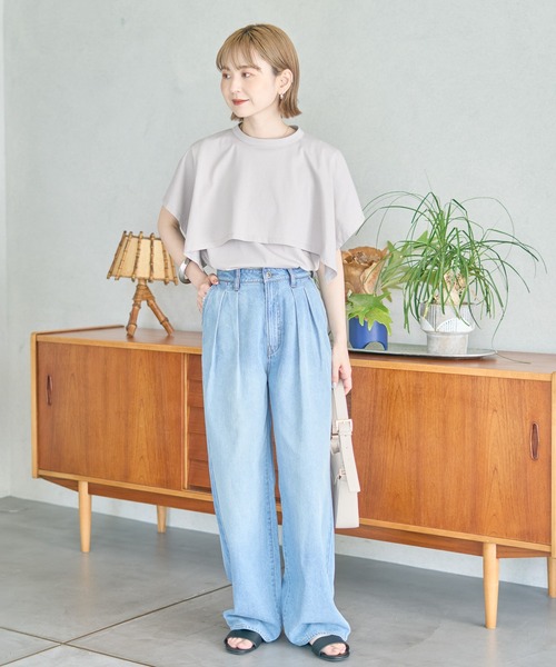 AMERICAN HOLIC(アメリカンホリック)の「【WEB限定】3WAYケープセットプルオーバー(Tシャツ/カットソー・レディース・アイボリー/グレイッシュベージュ・FREE)」の21枚目の写真