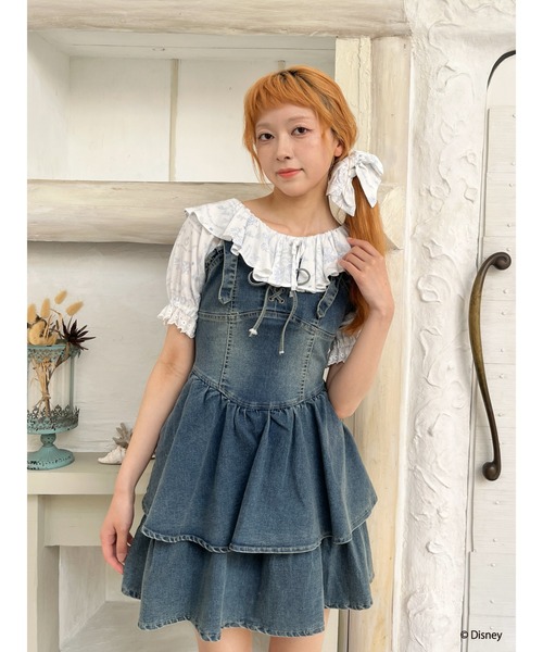 Disney（ディズニー）の「【Disney】ふしぎの国のアリス/トワル・ドゥ・ジュイSTYLEフリルブラウス（シャツ/ブラウス・レディース・ブルー/ネイビー・FREE）」の16枚目の写真