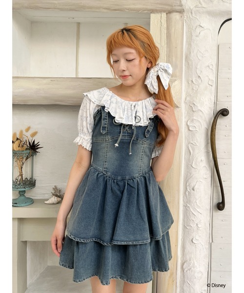 Disney（ディズニー）の「【Disney】ふしぎの国のアリス/トワル・ドゥ・ジュイSTYLEフリルブラウス（シャツ/ブラウス・レディース・ブルー/ネイビー・FREE）」の17枚目の写真