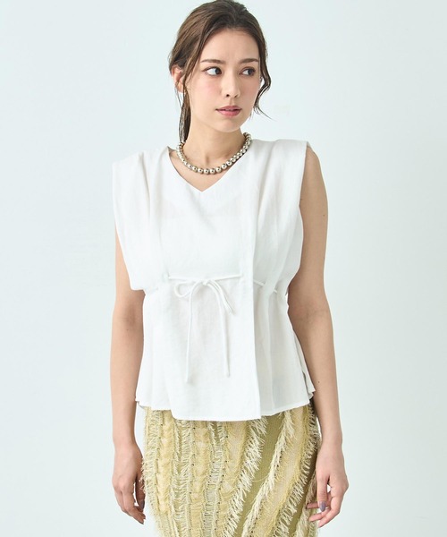 ANAP（アナップ）の「ノースリーブ Vネック ブラウス（シャツ/ブラウス・レディース・ホワイト/ブラック/ミント・FREE）」の18枚目の写真