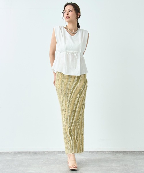 ANAP（アナップ）の「ノースリーブ Vネック ブラウス（シャツ/ブラウス・レディース・ホワイト/ブラック/ミント・FREE）」の19枚目の写真