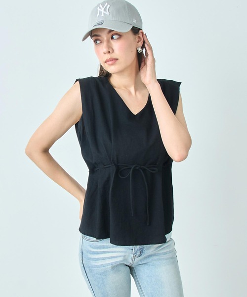 ANAP（アナップ）の「ノースリーブ Vネック ブラウス（シャツ/ブラウス・レディース・ホワイト/ブラック/ミント・FREE）」の20枚目の写真