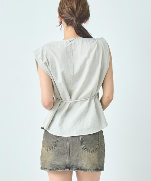 ANAP（アナップ）の「ノースリーブ Vネック ブラウス（シャツ/ブラウス・レディース・ホワイト/ブラック/ミント・FREE）」の15枚目の写真