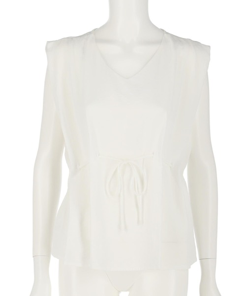 ANAP（アナップ）の「ノースリーブ Vネック ブラウス（シャツ/ブラウス・レディース・ホワイト/ブラック/ミント・FREE）」の10枚目の写真