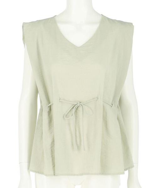 ANAP（アナップ）の「ノースリーブ Vネック ブラウス（シャツ/ブラウス・レディース・ホワイト/ブラック/ミント・FREE）」の4枚目の写真